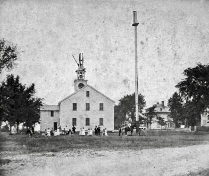 Old black and white photo of the Meeting House