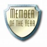 Shield/Badge shaded in gold with the words Member of the Year.